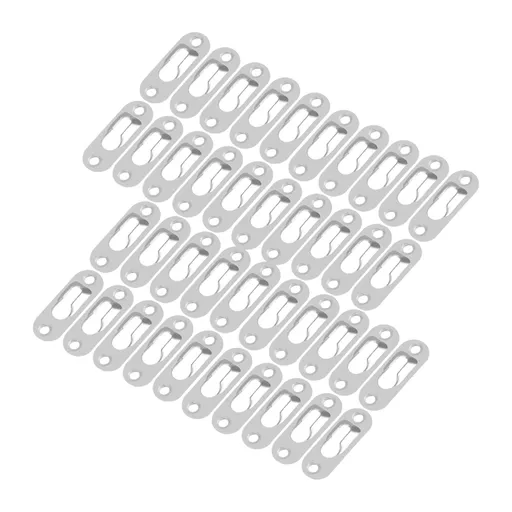 40 Pcs Silver Tone Metal Keyhole Hanger Fasteners for Picture Frames Hang Wall Indoor