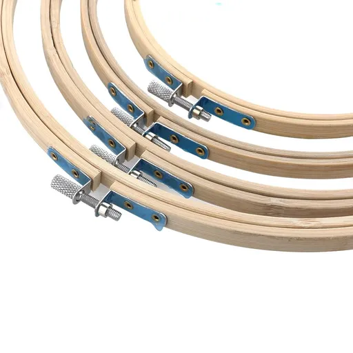 4-Pack Natural Beige Embroidery Hoops for Needlework, Sewing, Craft Projects, Cross and Frames