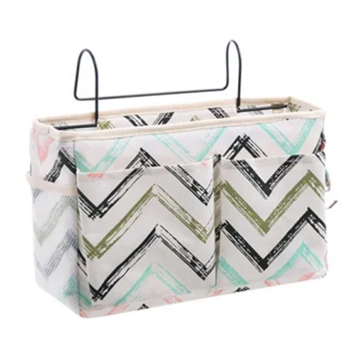 Multifunctional Bedside Hanging Bag College Dormitory Bedside Cloth Hanging Basket Bed Clutter Sorting Storage Bag Magazine Book Storage Bag（Splashed ink pattern）