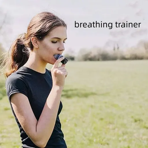 Portable Abdominal Breathing Trainer with Adjustable Resistance-black