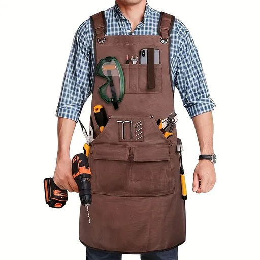 Waterproof Apron Utility Apron Work Apron Industrial Apron Tool Storage Apron - Mocha - Size regular