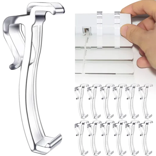 2.5 Inch Valance Clips, Clear Plastic Valance Clips for Blinds, Hidden Blinds Valance Clips for Horizontal Blind Valance 12 Pieces