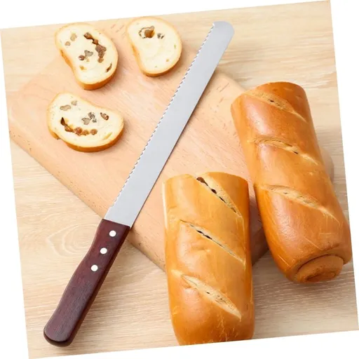 10-Inch Serrated Bread Knife with Sharp Stainless Steel Blade for Slicing,Bread Knife For Homemade Bread,Walnut Tradition Wood Handle Kitchen Knife