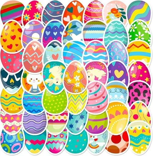 100 Pcs Egg Stickers, Basket Stuffers Basket Stuffers。Decoration Easter Egg Decoration, Easter Egg Stickers