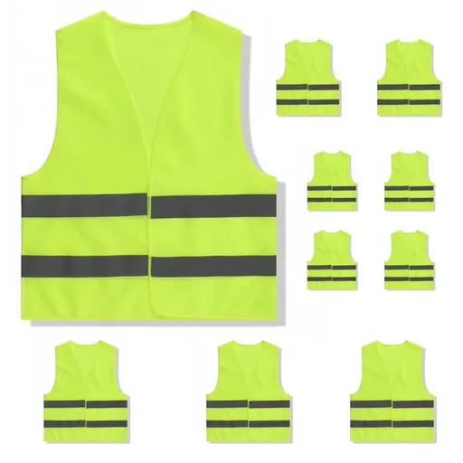 Safety Vest Construction Vest Reflective Neon Vest High Visibility Vests Hi Vis Vest Security Vest Guard Utility Vest Work Vest 10 Pack