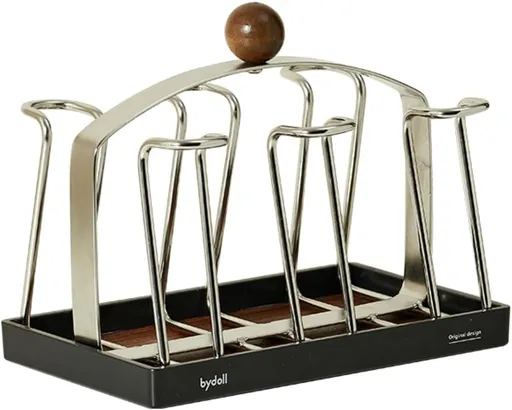 Stainless steel holder - sturdy and dries quickly - removable drip tray - suitable for coffee cups/glasses/mugs - ideal for the kitchen/dining table/café.