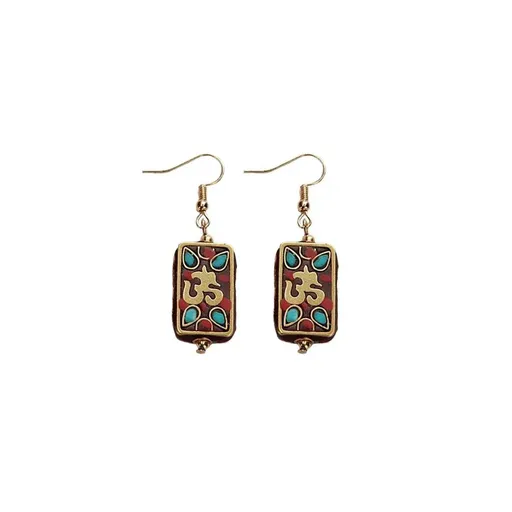Retro Ethnic Style Earrings Fashion Jewelry for Women Bohemian Accessories - Square cards