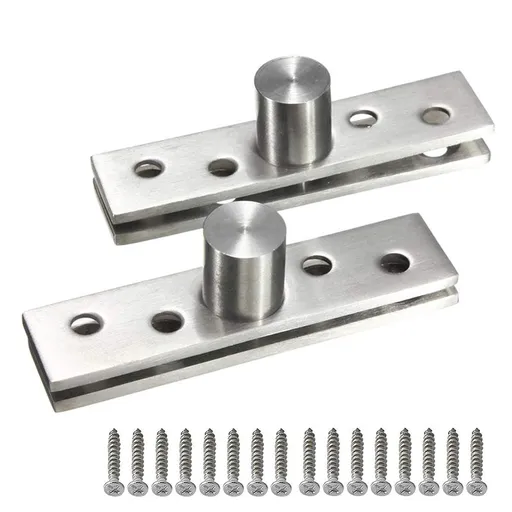 2pcs Pivot Hinge Rotating Hinge 360 Degree Stainless Steel Concealing Hinges Door Pivot Up Down Shaft (Central Axis Hinge Small)