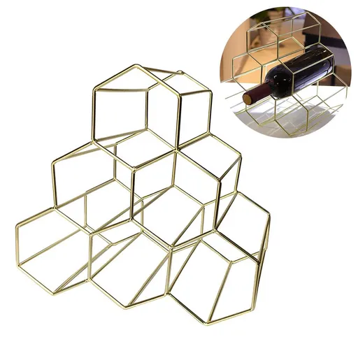 Tabletop Wine Rack 6 Bottle Wine Holder Modern Metal Wine Rack Desktop Wine Bottle Holder