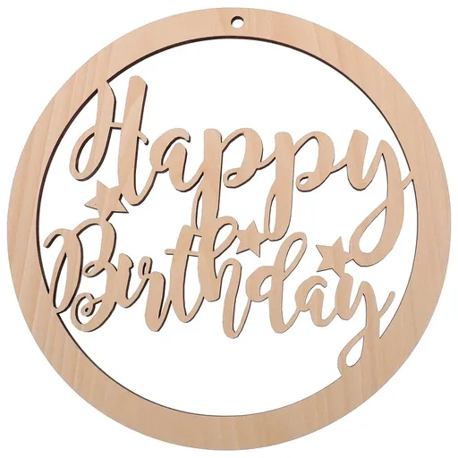 Khaki Wooden Decorative Plate with Circle Design for Birthday, Friends Gathering, and Home Party Decoration