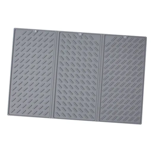 Silicone Dish Drying Mat Heat Resistant Trifold Non Slip Foldable Dish Drainer Mat for Kitchen Counter