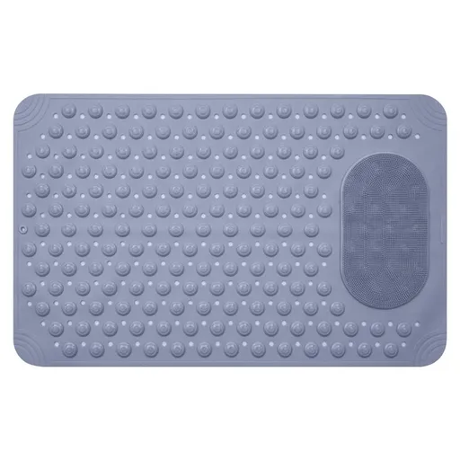 Non Slip Bathtub Mat, Anti Mold Shower Mat with Drain Holes, 27.56" x 14.57" Massage Textured Foot Scrubber Bath Mat, Soft Waterproof Anti Skid Bathroom Floor Mat for Inside Shower Tub, Pink