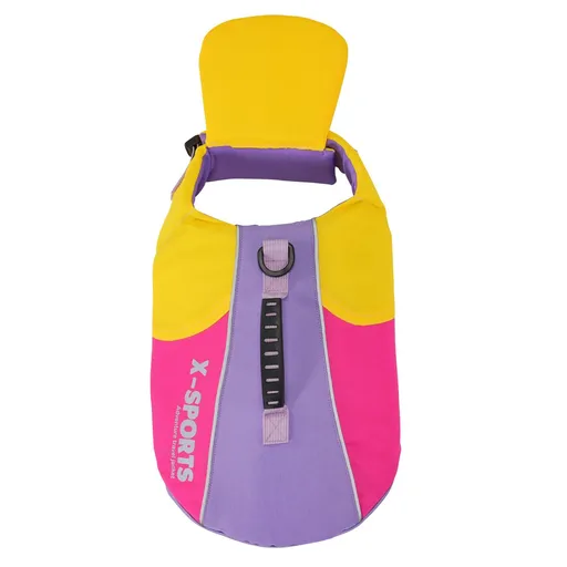 Dog Life Jacket with Rescue Handle, Reflective High Buoyancy Safety Vest for Small Medium Large Dogs, Purple, Size S