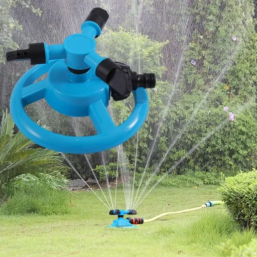 Automatic 360 Degree Rotating Garden Sprinkler, 2 Spray Modes Adjustable for Lawn Yard Watering, Large Area Coverage Irrigation System, 5.91x5.91x3.35 inches