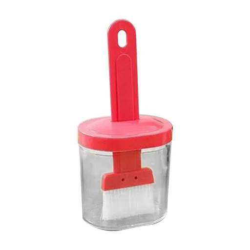 Integrated Silicone Oil Bottle Brush Olive Oil Dispenser Bottle with Silicone Brush for Cooking Baking Barbecue Pickling Pink