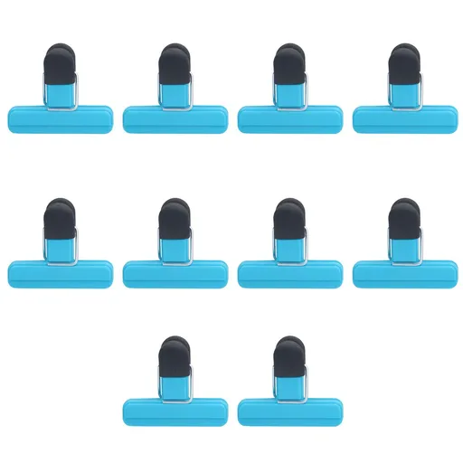 10Pcs Food Clip ABS Chip Bag Clip Good Sealing and Multifunction Non Slip Clip for Kitchen BlueLarge