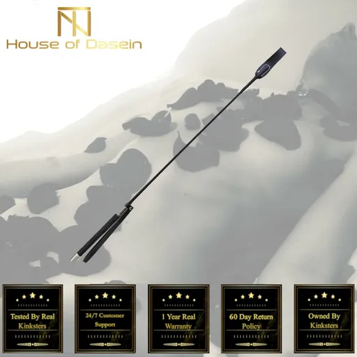 House Of Dasein Black Thin Leather Spanking Impact Play Riding Crop Bondage Bdsm Restraints - Black