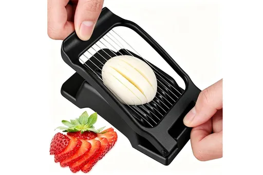 Aluminum Alloy Egg Slicer for Hard Boiled Eggs Strawberry Slicer for Salad-Black