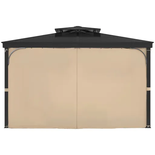Gazebo Curtains Outdoor, Fit Most 10' x 10' x 6.7' Gazebos, 4-Panel Sidewall Gazebo Privacy Curtains with Zippers, Outdoor Curtain Replacement for Patio Canopy, Only Curtain, Khaki
