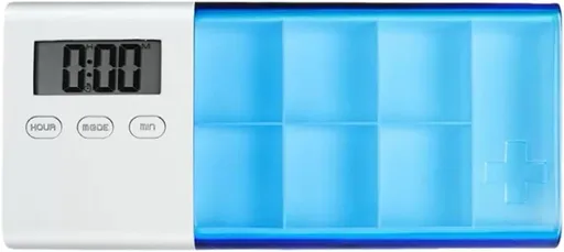 7-Day Smart Pill Organizer with Timer & Alarm – Intelligent Medication Reminder Box with Vibration, Beep Alerts, USB Rechargeable Portable Electronic Pill Case for Elderly & Travel(blue)