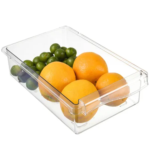 Clear Organizing Bin Durable ABS PET Drawer Type Transparent Design Wide Application Egg Storage BinVegetable Bin with Holder