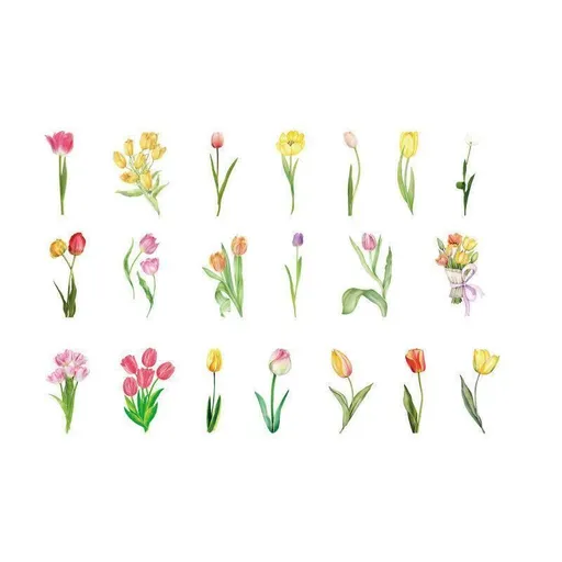 Scrapbooking Flower Stickers Pet Transparent Sticker - E