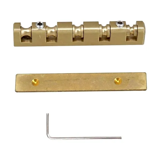 Electric Bass Guitar Replacement Nut Brass with Rollers Adjustable Enhances Performances Includes Accessories