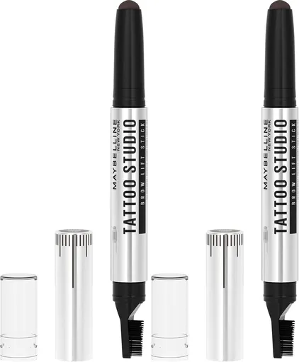 2x Maybelline Tattoo Studio Eyebrow Lift Stick Colour in 260 Deep Brown