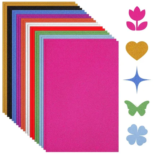 60 Sheets A4 Premium Glitter Cardstock Paper 250 GSM Sparkly Colored Paper for Crafts, Scrapbooking, Card Making, Wrapping