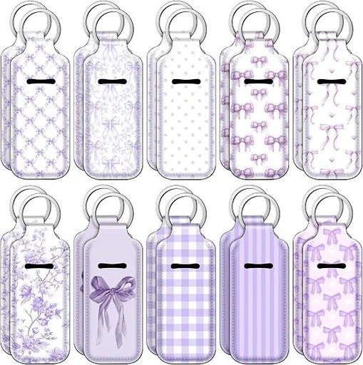 20 Pcs Bulk Coquette Bow Lipstick & Lip Balm Holder Keychain - Valentine's Day Birthday Party Favor