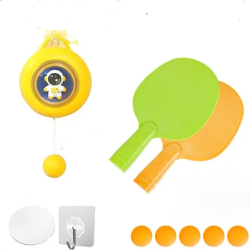 Hanging Table Tennis Trainer Portable Set, Door Pong Game for Kids with Racket and Balls, Adjustable Hanging Table Tennis Trainer