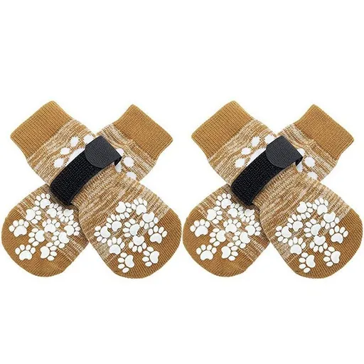 Dog Shoes Non Slip Indoor Outdoor Cotton Gradient yellow-single-sided dispensing [opp bag] S small size 5.5*14cm [recommended within 5-10kg inches] [pack of four]
