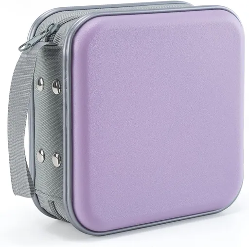 DVD Case, 48 Capacity CD Case Portable CD Holder Storage Hard Plastic DVD Wallet Holder Organizer for Car (Lavender)