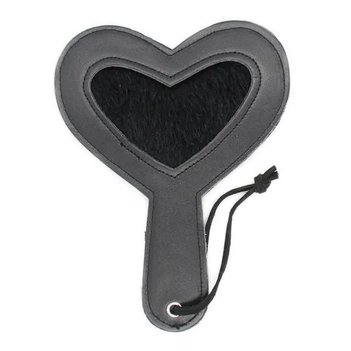 House Of Dasein Black Red Heart Leather Spanking Paddle Impact Toy Whip Play Bdsm Fetish - Black