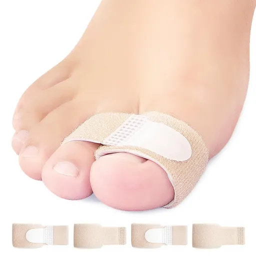 Fabric Hammer Toe Wraps, 8 Pack of Toe Bandages Protectors, Toe Corrector for Overlapping Toes, Toe Splints for Crooked Toes