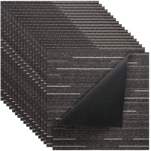 Carpet Tiles Reusable 610x610 mm, 24 PCS Modular Carpet Square Rug, Commercial Floor Soft Padded for Seamless Cover 8.9㎡, Easy DIY Replacement for Living Room Bedroom Office Indoor, Gray