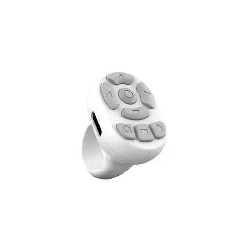 Scrolling Ring Remote Page Turner Wireless Finger Scroller Camera Video Record-White