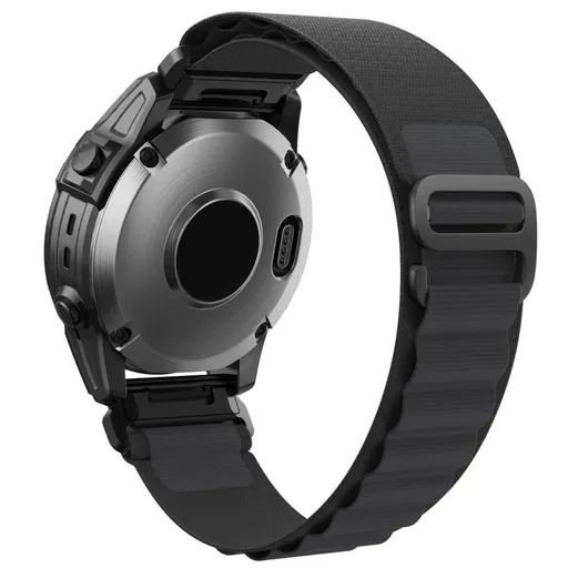 Nylon Watch Strap Compatible with Garmin Fenix 7 Forerunner 965 955 945 935 Black