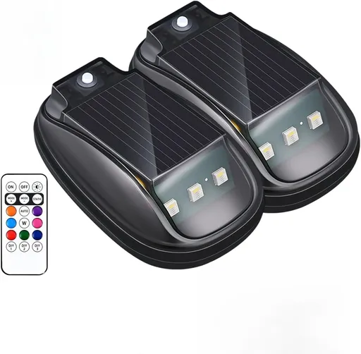 Solar Car Roof RGB Strobe Light， with Remote Control, Smart Sensing Marker Light, Waterproof, 8 Colors Wireless LED Strobe Lights for Trucks, Motorcycle, Vehicle, Night Driving