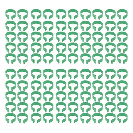 100 Pcs Poultry Feet Ring Open Type Buckle Breeding Chicken Duck Goose Foot Ring Chicken Accessory Green 20mm