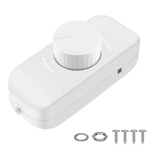 Inline Dimmer Switch For 12V 24V Led Lights Frequency Adjustable Push On/Off Rotary Control For Smooth Brightness Adjustment White