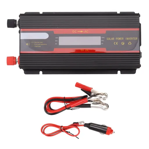 1000W Power Inverter Universal Dual Voltage 12V 24V‑220V Car Solar Power Inverter with LCD Display