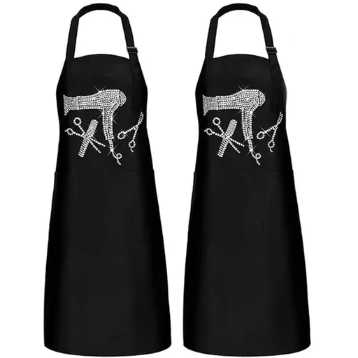 Hairdresser Apron - Adjustable Salon Apron with 2 Pockets - Fashionable Apron for Hairdresser and Beauty Salon