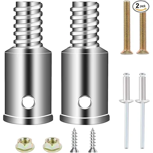 2 Pcs Threaded Tip Replacement,Ultra Tip Repair Kit Metal Threaded Handle Tips for 1" Wood or Metal Poles Handle Replacement Extension Pole Adapter for Mop,Broom,Household Cleaning Tools