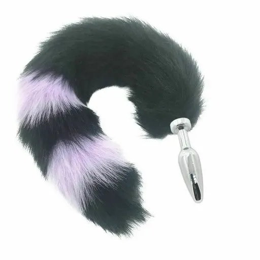 House Of Dasein Black Fox Tail Anal Butt Plug Faux Fur Stainless Steel Cosplay Bdsm Pet Play - Black - Veteran 125