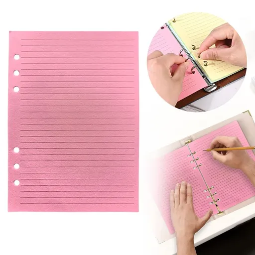 A5 6-Ring Loose-Leaf Refill Paper,50 Sheets Colored Lined Notebook Inserts, Standard 6-Hole Refills, A5 Binder Refill Pages, Ruled Loose Leaf Paper, Replacement Notebook Inserts for Office