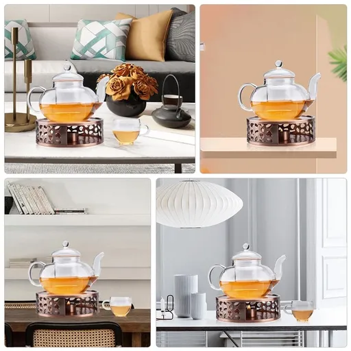 1Pc Metal Teapot Warmer Coffee Color for Tea Heating and Coffee Shops
