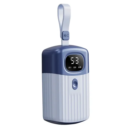 Portable Smart Clothes Dryer, 3-Temperature-Setting UV Sterilizing Mini Dryer, Foldable Hanging Dryer for Travel and Home Use (Blue)