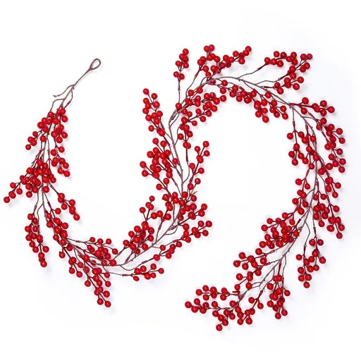 Red Berry Christmas Garland Decor for Home Berry Garland Decor for Indoor Outdoor Holiday Dinner Party Garden Decorations