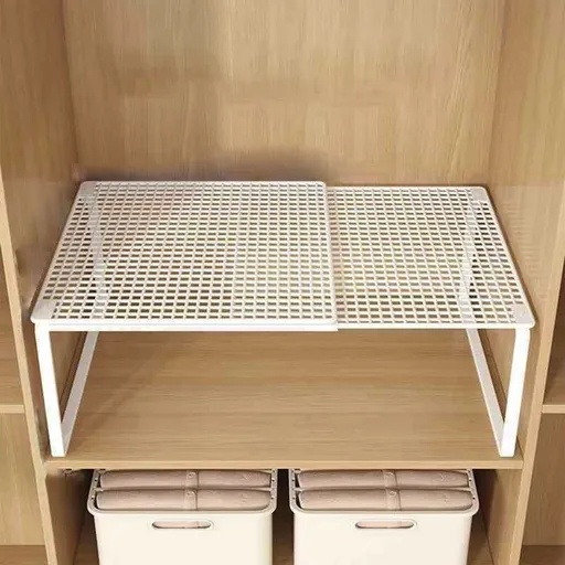 Shelves, Shelf Organizer, Expandable Cabinet Storage Shelf, Stackable Organizer Rack, Sturdy Metal, Make Full Use of The Upper Space, Space Saving for Kitchen Bathroom Pantry